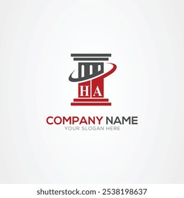 Minimal monogram Letter HA justice law firm logo elements