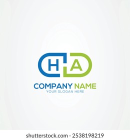 Minimal Monogram Letter HA Medicine Logo Elements