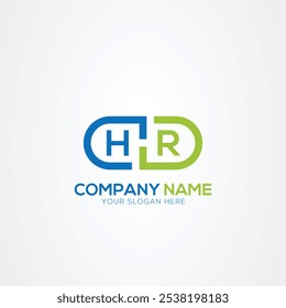 Minimal Monogram Letter HR Medicine Logo Elements