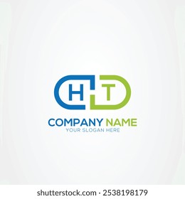 Minimal Monogram Letter HT Medicine Logo Elements