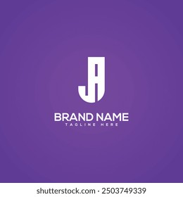 Minimal Monogram Letter JA AJ Icon Logo. Initial Based Vector Template.