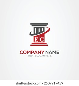 Minimal monogram Letter EG justice law firm logo elements