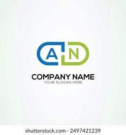 Minimal Monogram Letter AN Medicine Logo Elements