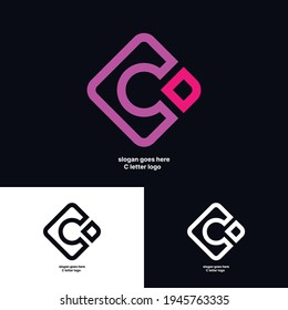 Minimal monogram type C letter logo.