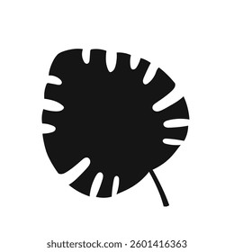 Minimal monstera leaf silhouette vector – tropical botanical illustration for modern nature and eco-friendly designs
