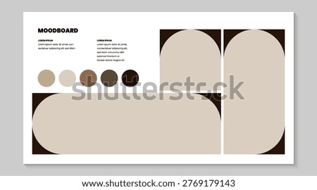 Minimal Mood Board Collage Template with Grid Layout and Empty Photo Frames
