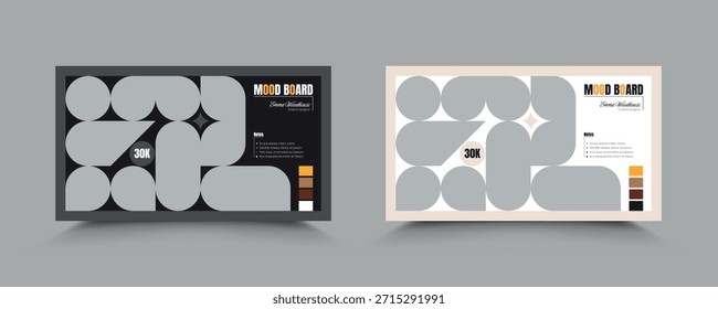 Plantilla de diseño de Tablero de Sentimiento mínimo con muestras de color