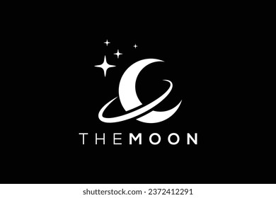 Minimal Moon trendy vector logo design
