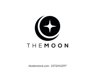 Diseño de logotipo vectorial de moda en la Luna Mínima