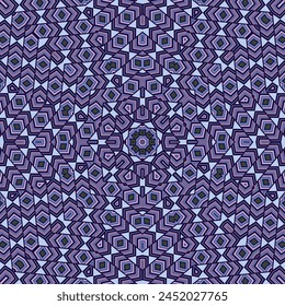 Minimal mosaic seamless ornament vector design. Flat patchwork print. Mix mosaic texture. Asian traditional design. Arabesque style illustration.