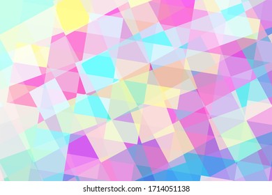 Minimal mosaic vector background. Color squares overlay abstraction. Trendy abstract design for cover. Modern technology wallpaper. Colorful banner template. Color block ornament. Digital texture
