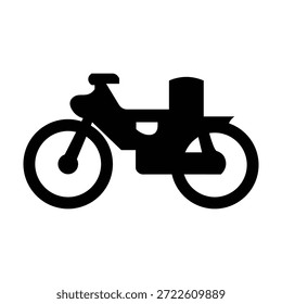 Icono mínimo de la motocicleta que representa la velocidad de transporte y la movilidad urbana