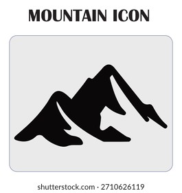 Minimal mountain icon vector illustration representing nature, adventure, outdoor travel, hiking, and landscape design elements.