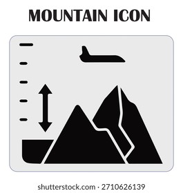 Ilustração de vetor de ícone de montanha mínima representando a natureza, aventura, viagem ao ar livre, caminhadas e elementos de design de paisagem.