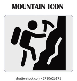 Minimal mountain icon vector illustration representing nature, adventure, outdoor travel, hiking, and landscape design elements.