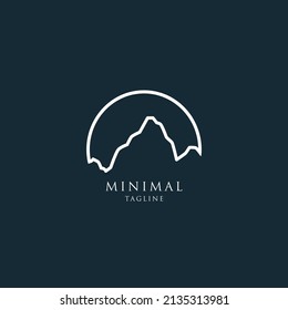 Minimal mountain line art logo icons.
