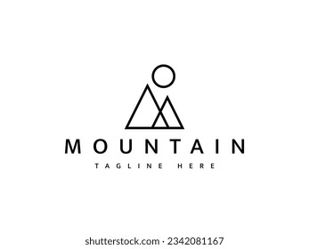 minimal mountain line logo design