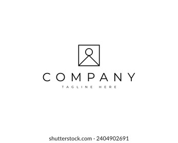 minimal mountain line logo design