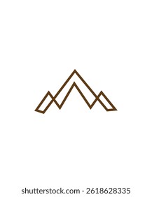 Minimal mountain logo design, Peak logo with line style design graphic vector, Line art mountain icon template