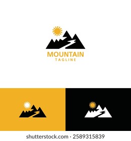 Minimal Mountain logo design template