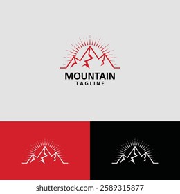 Minimal Mountain logo design template