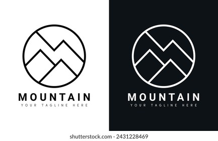 Minimal Mountain Logo Design Travel Logotype