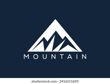 Minimal Mountain logo design vector template. Hill vector logo