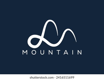 Minimal Mountain logo design vector template. Hill vector logo