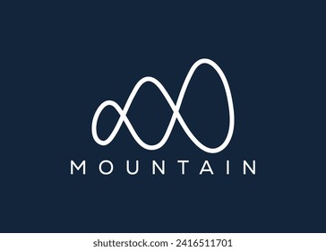 Minimal Mountain logo design vector template. Hill vector logo