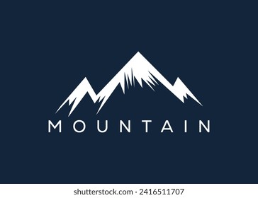 Minimal Mountain logo design vector template. Hill vector logo
