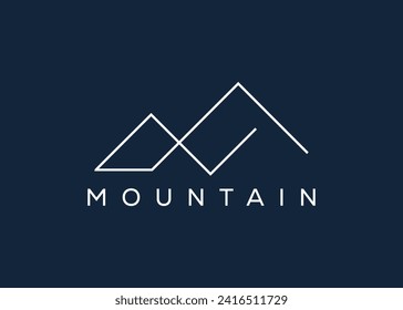 Minimal Mountain logo design vector template. Hill vector logo