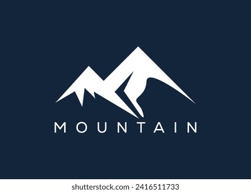 Minimal Mountain logo design vector template. Hill vector logo