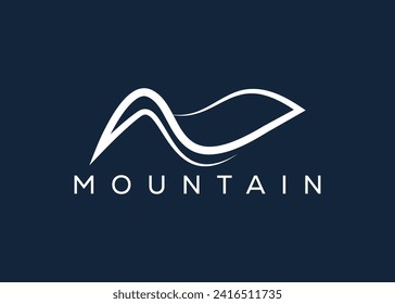 Minimal Mountain logo design vector template. Hill vector logo