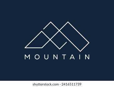 Minimal Mountain logo design vector template. Hill vector logo