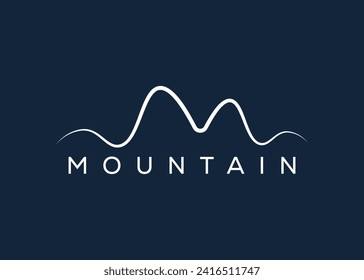 Minimal Mountain logo design vector template. Hill vector logo