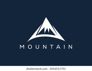 Minimal Mountain logo design vector template. Hill vector logo