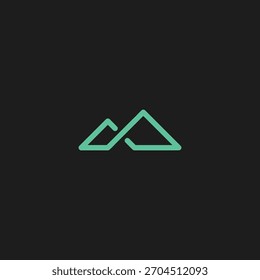 Logotipo mínimo da montanha Ícone design de vetor plano