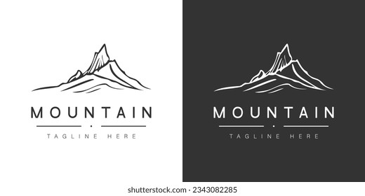Minimal mountain logo template simple mountain vector logo for company organization business mountain logo editable template. 