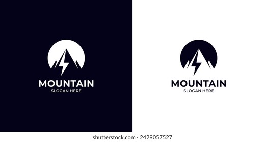 Minimal mountain silhouette logo design inspiration