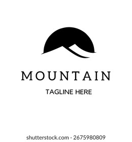 Diseño de logotipo de Vector de silueta de montaña mínima