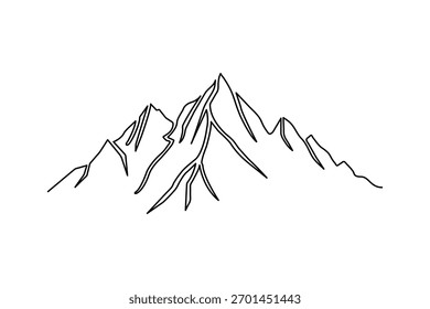 Minimal Berg einzeilige Kunst Zeichnung moderne abstrakte Landschaft Illustration