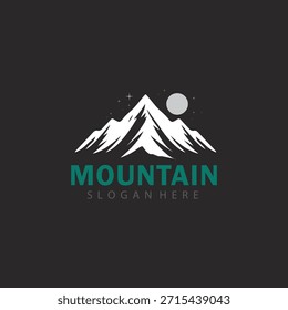Minimal Mountain Symbol Logo Vektorsymbol für moderne Reise- und Abenteuerunternehmen