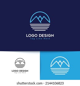 Minimal Mountains Creative Logo Design, Modern Simple Vector Logo Design. Premium Vector And Design.