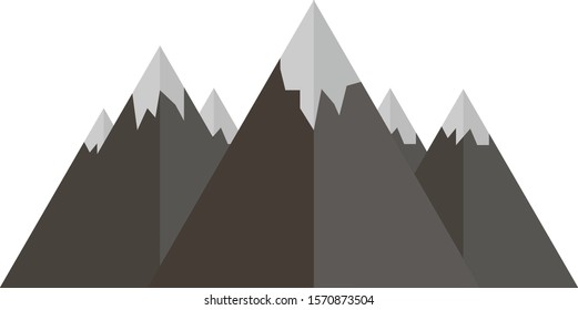 Minimal mountains design vector, Nature simple digital illustration mountain range element.