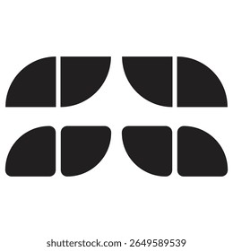 Ein sauberes und modernes geometrisches Muster mit rechteckigen und gebogenen Elementen. Perfekt für abstraktes Design, Hintergründe und dekorative Projekte.