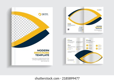 Minimal multipurpose bifold brochure design or corporate company brochure design. fully organized and editable brochure template design.