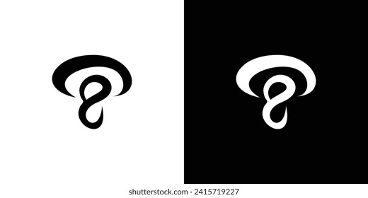 Minimales Mushroom-Logo. Kreative Vektorunendlich