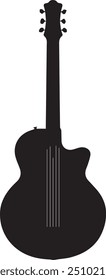 Minimal Music Instrument Guitar Vector Silhouette