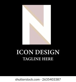 Design de logotipo de fonte N mínimo com cores de gradiente.