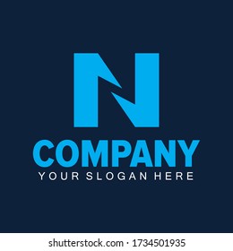 minimal n letter logo design